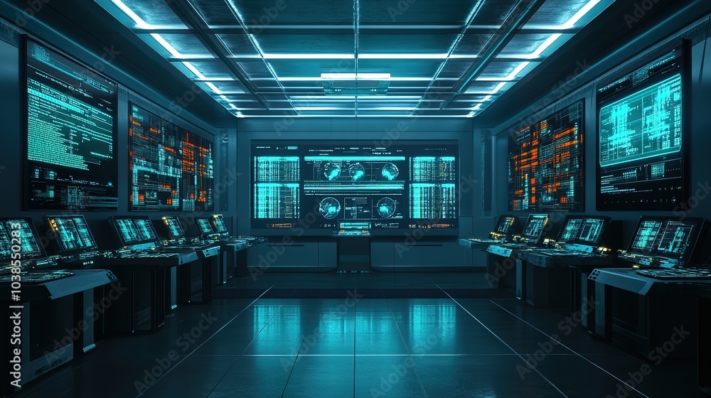 A command center with screens displaying automated recovery steps. A command center with screens displaying automated recovery steps.
