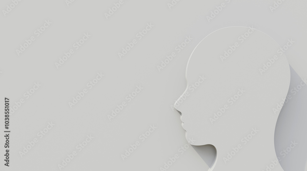 Silhouette of a person in profile 3d illustration on white background. Head silhouette on white background. Business or psychology presentation template. Silhouette of a person in profile 3d illustration on white background. Head silhouette on white background. Business or psychology presentation template.