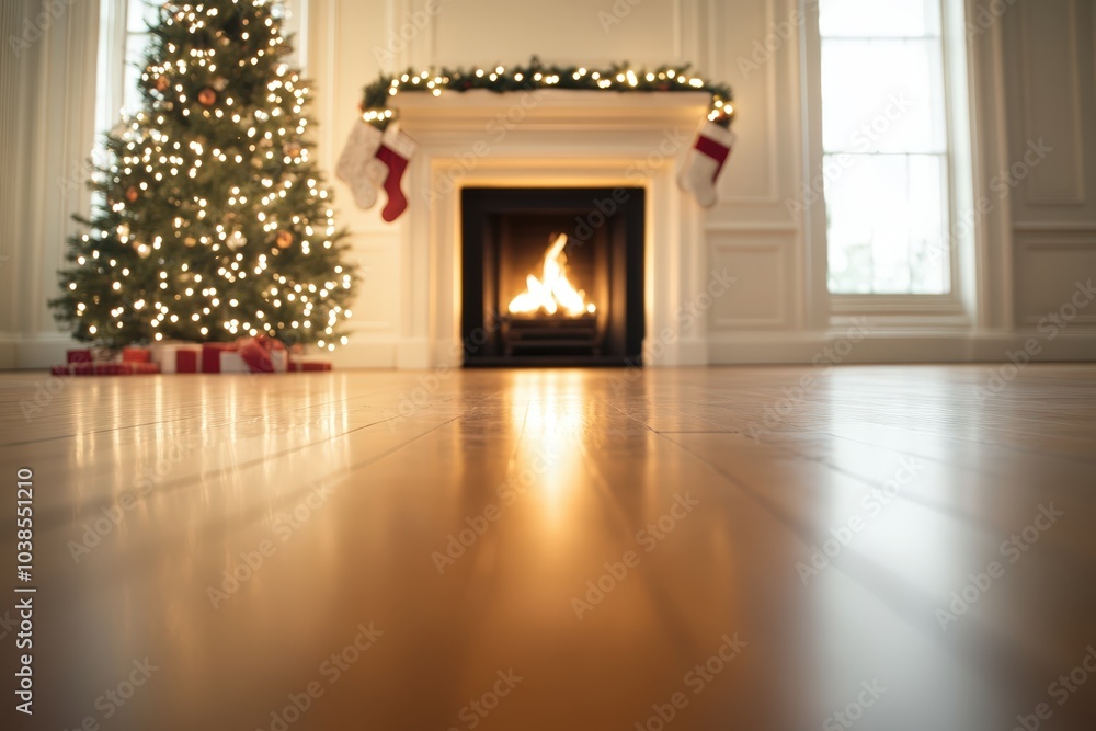 cozy christmas living room with fireplace and decorated tree cozy christmas living room with fireplace and decorated tree