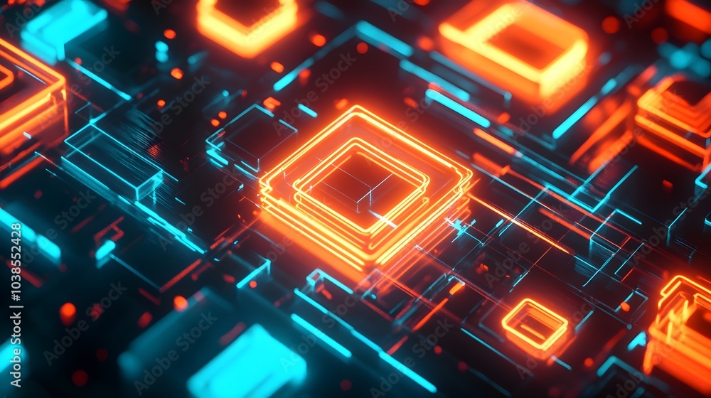 Abstract Neon Circuitry Abstract Neon Circuitry