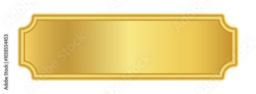 gold label banner, luxury golden frame, gold name plate