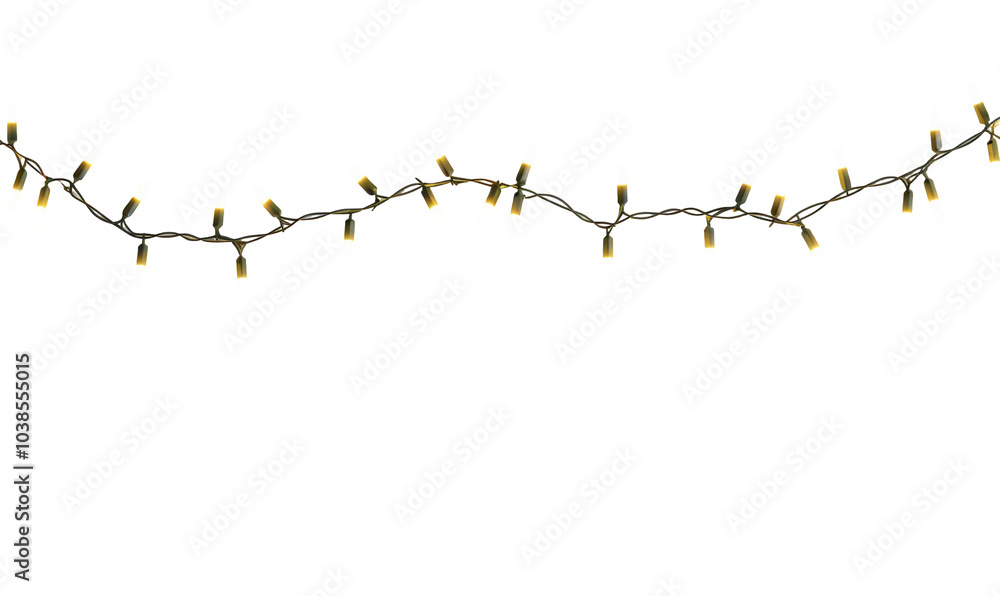 Christmas lights on white background or transparent Christmas lights on white background or transparent