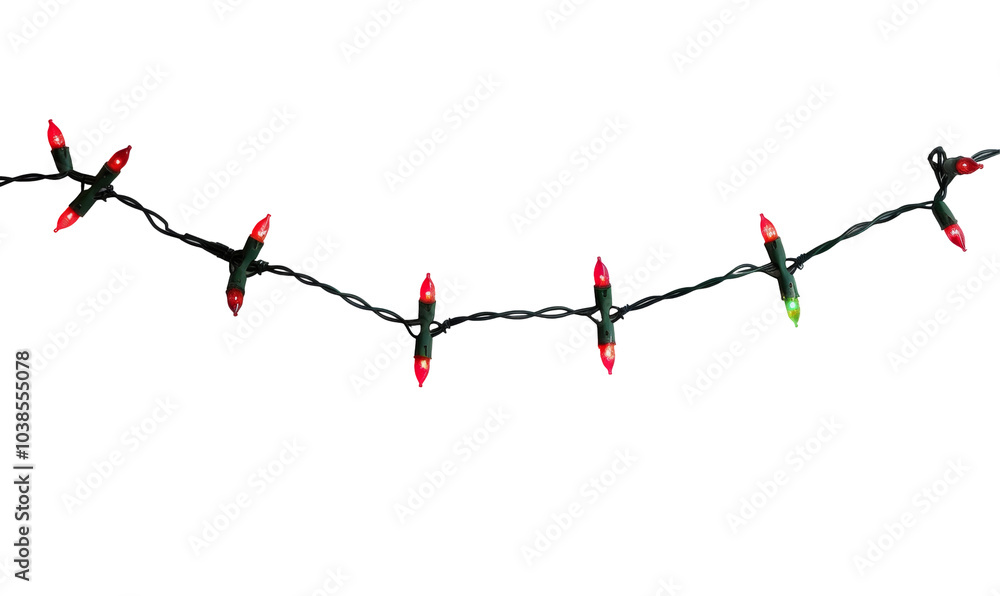 Christmas lights on white background or transparent Christmas lights on white background or transparent