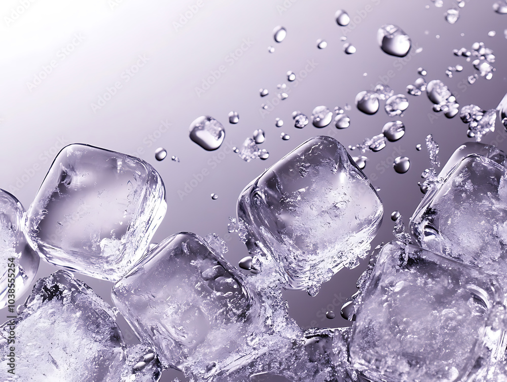 Crystal clear ice cubes illustration background Crystal clear ice cubes illustration background