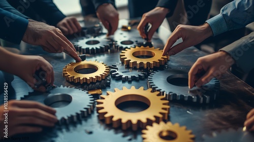 Business Teamwork Concept with Gears