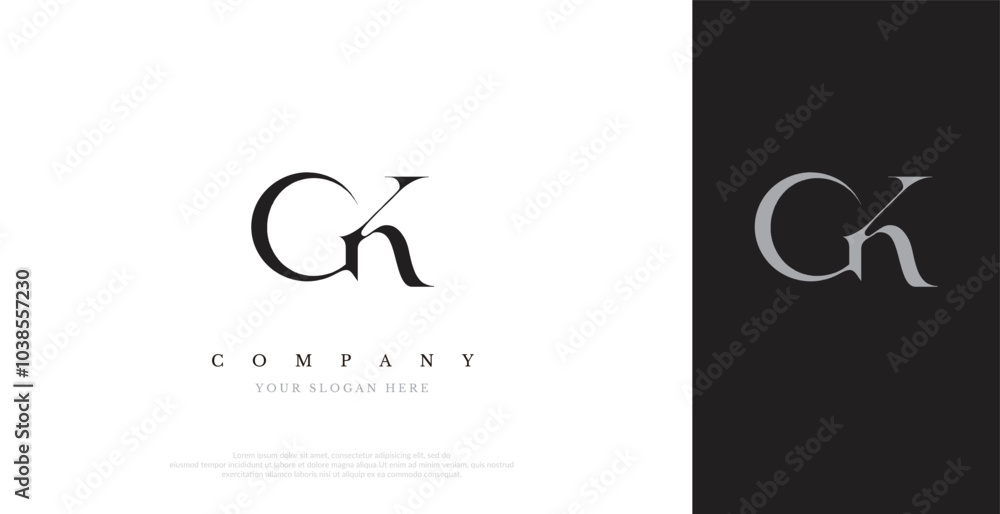 Initial GK Logo Design Vector Initial GK Logo Design Vector