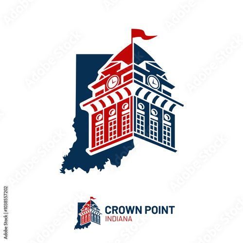 Capital city building tower, Missouri building capital point. Business finance logo for traders working in USA and other parts of the world.