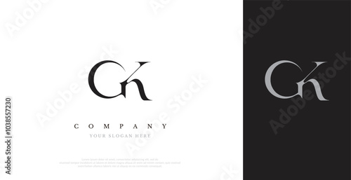 Initial GK Logo Design Vector 