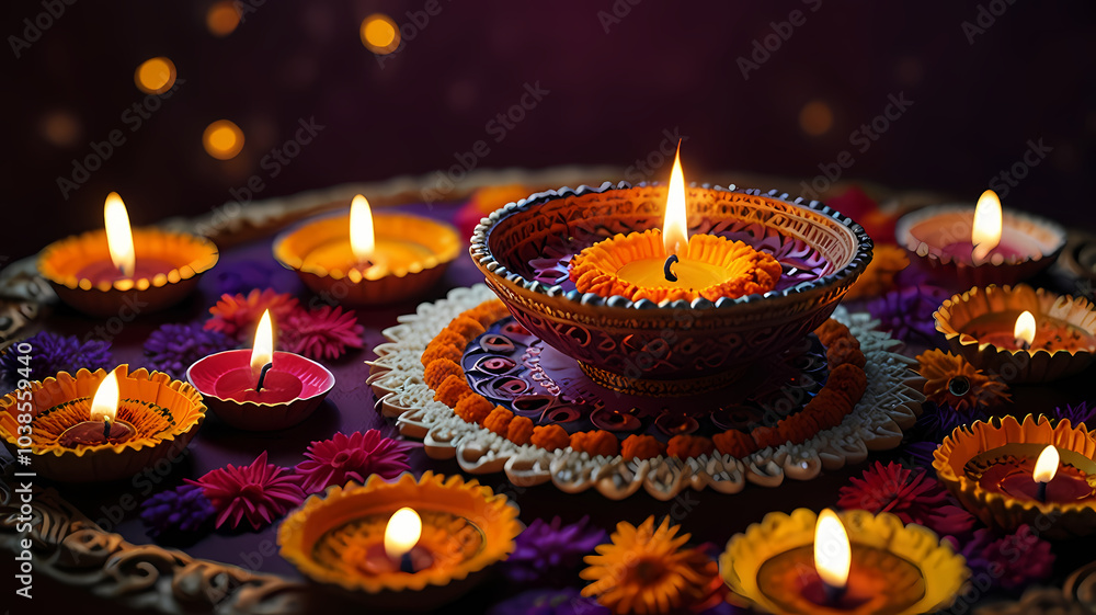Diwali greeting scene with a rich red background, Diwali Generative Ai 67889 Diwali greeting scene with a rich red background, Diwali Generative Ai 67889