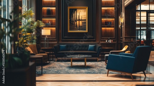 Wallpaper Mural Elegant Hotel Lobby Interior with Modern Decor Torontodigital.ca