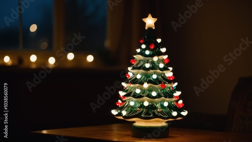 Bright and nostalgic, this vintage ceramic Christmas tree brings a festive touch to any space. Handcrafted details and colorful lights evoke warm holiday memories.