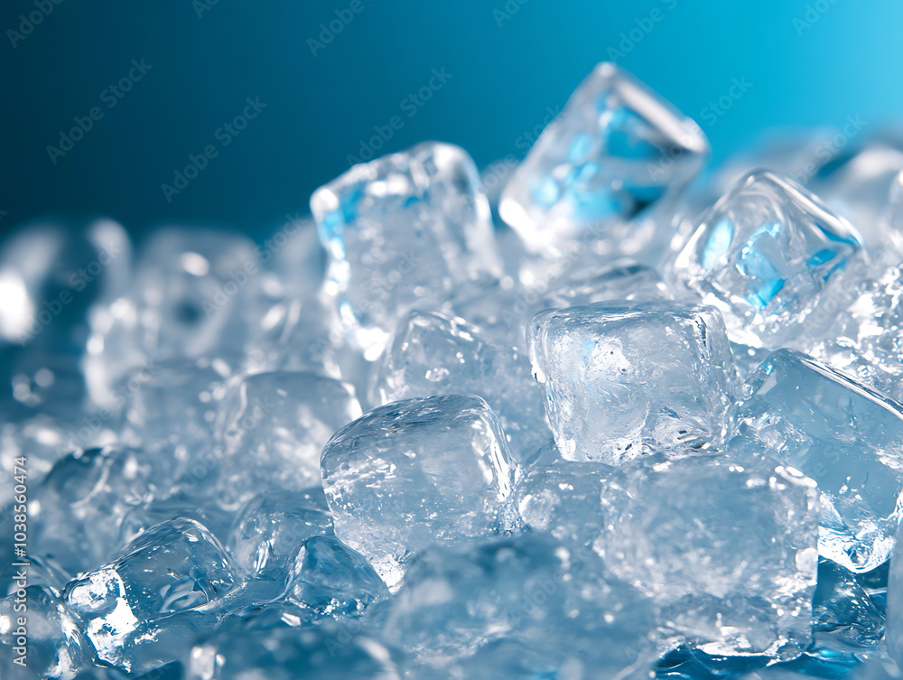 Obraz premium Crystal clear ice cubes illustration background