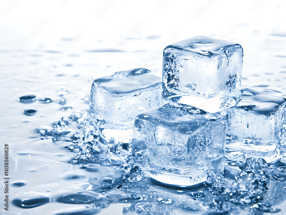 Crystal clear ice cubes illustration background Crystal clear ice cubes illustration background
