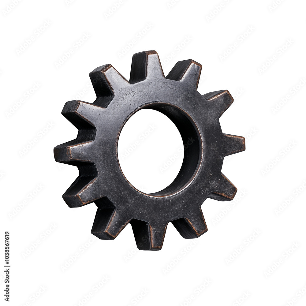 Black metallic cogwheel with eight teeth on a transparent background Black metallic cogwheel with eight teeth on a transparent background