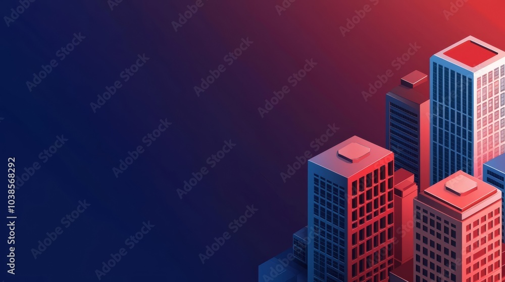 Privacy policy monitoring conceptual. Stylized cityscape with modern skyscrapers against a gradient background. Privacy policy monitoring conceptual. Stylized cityscape with modern skyscrapers against a gradient background.