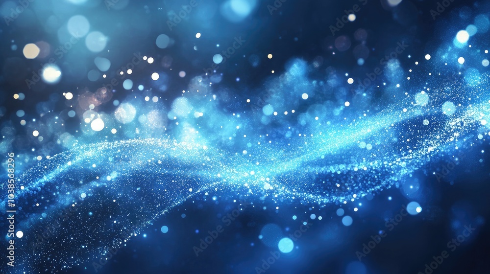 Fototapeta premium Abstract background featuring light trails and sparkling particles, evoking energy and a futuristic sense of motion.