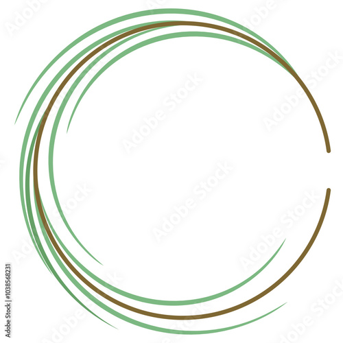 Abstract green and brown circle frame. Logo ideas