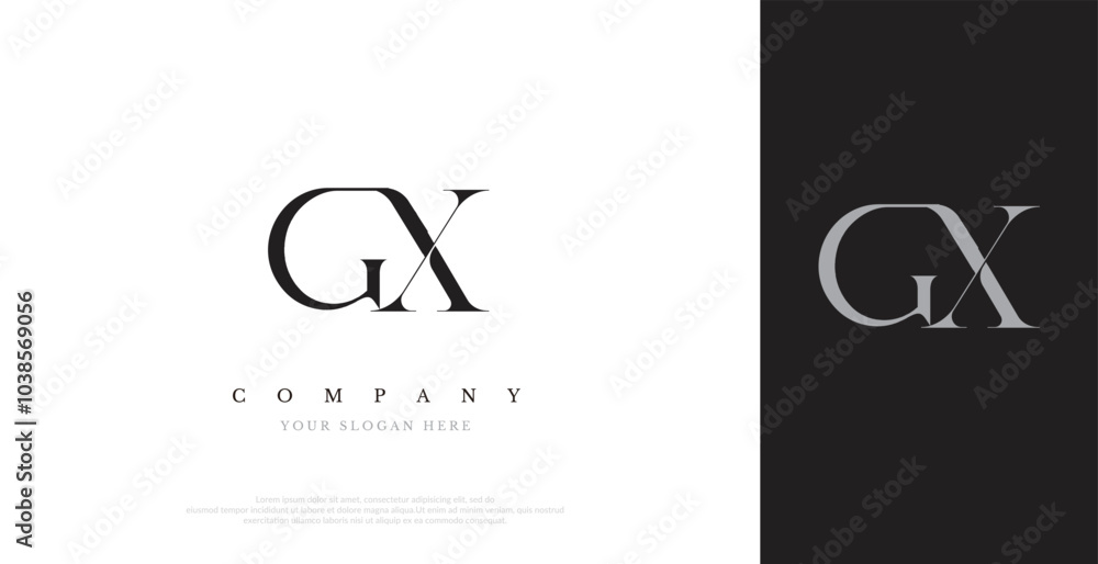 Initial GX Logo Design Vector 