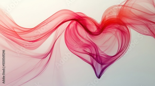 A minimalistic, stylized heart shape with soft, flowing lines in gentle reds and pinks, symbolizing cardiovascular health and emotional well-being