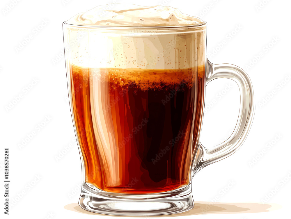 A mug of coffee with a thick layer of whipped cream on top. A mug of coffee with a thick layer of whipped cream on top.