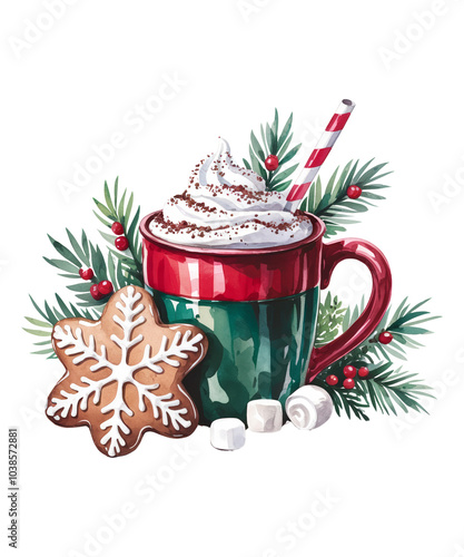 Christmas hot coffee design