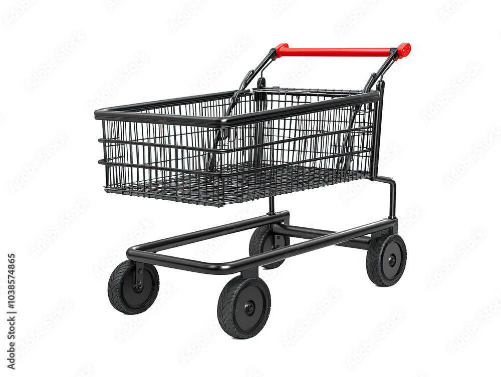 empty shopping cart on isolated white background empty shopping cart on isolated white background