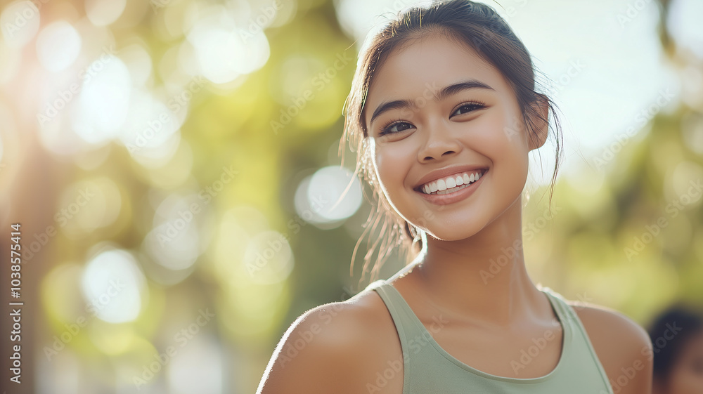 Portrait of a smiling girl outdoors Portrait of a smiling girl outdoors