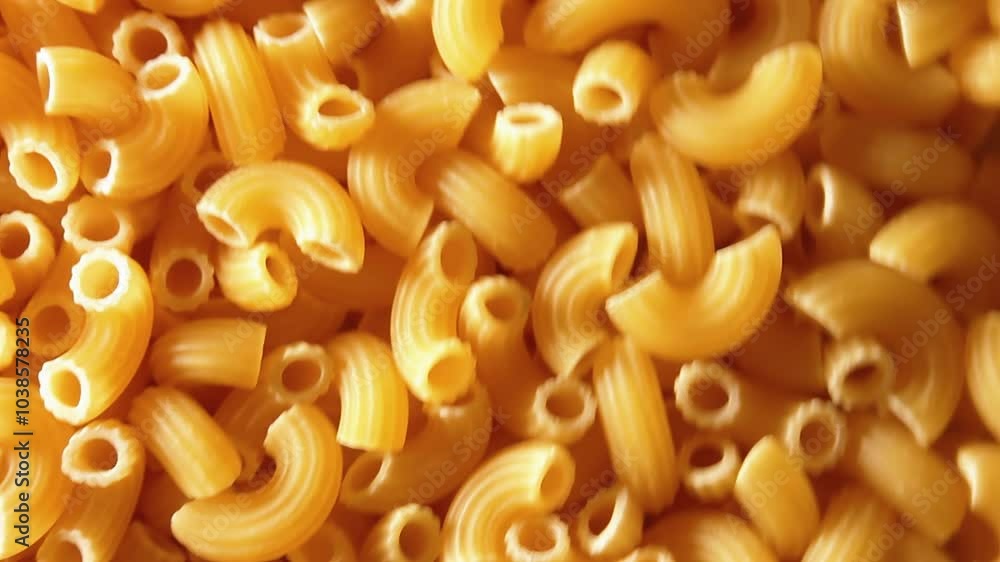 Uncooked Chifferi Rigati Pasta - Top View, Low Key. Fat and Unhealthy Food. Classic Dry Macaroni, Rotating Background. Italian Culture and Cuisine. Raw Golden Pasta Texture - Side Rotation Right Uncooked Chifferi Rigati Pasta - Top View, Low Key. Fat and Unhealthy Food. Classic Dry Macaroni, Rotating Background. Italian Culture and Cuisine. Raw Golden Pasta Texture - Side Rotation Right