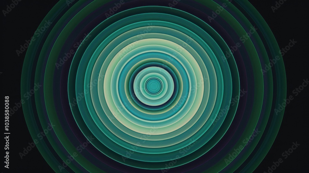 Fototapeta premium Abstract Concentric Circles with a Green and Blue Gradient