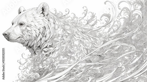 Animal sketch drawing, coloring book for adults