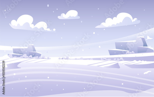 Winter snow forest mountain landscape background concept. Vector graphic design illustration element