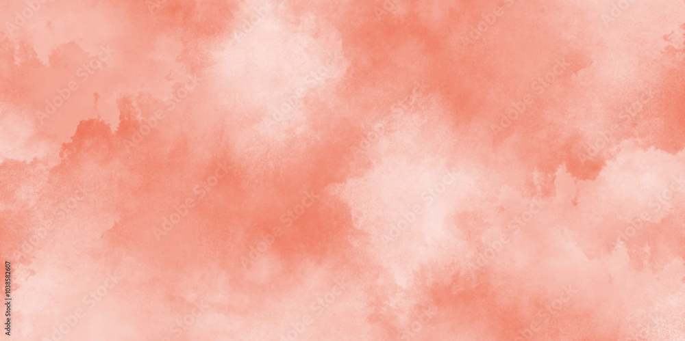 Fototapeta premium abstract soft coral watercolor background with subtle washes, Grunge beige painted wall texture background, Beautiful sky with cirrocumulus clouds.