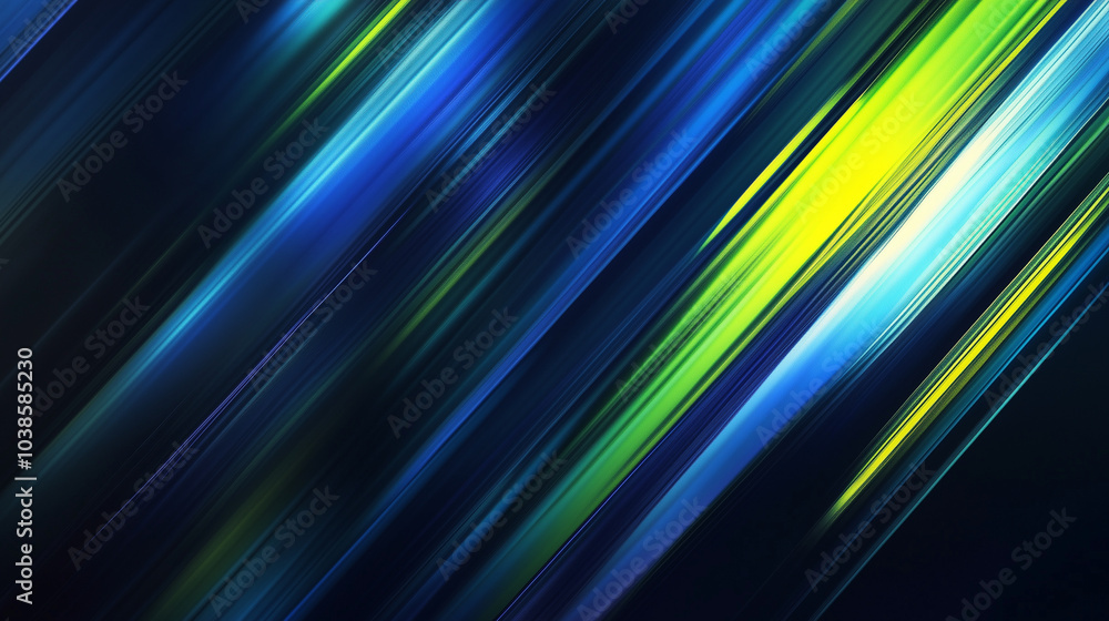 Diagonal Light Streaks in Blue and Green on a Dark Background Diagonal Light Streaks in Blue and Green on a Dark Background