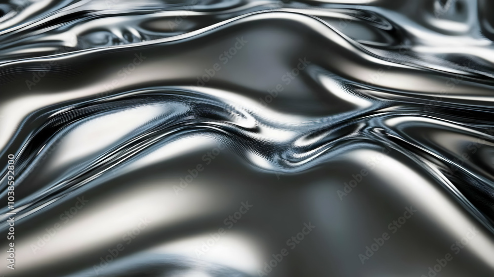Shimmering Liquid Metal Flowing Close Up Shimmering Liquid Metal Flowing Close Up