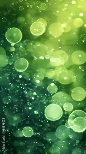 Wallpaper Mural Dreamy green bokeh background with floating bubbles for slow motion video effects and creative projects Torontodigital.ca
