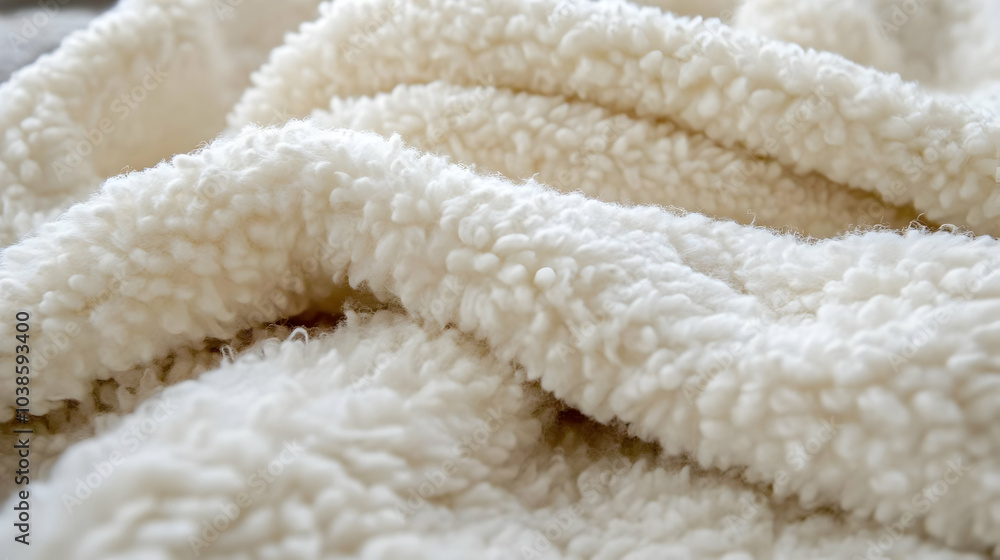 Soft Textured Ivory Plush Close-Up Shot Soft Textured Ivory Plush Close-Up Shot