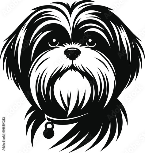 Shih Tzu poses a Charming vector silhouette Dog Design