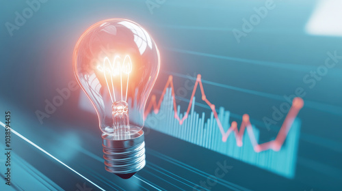Illuminating Business Strategies, Concept of innovation and investment growth symbolized by a radiant light bulb, inspiring entrepreneurial ideas