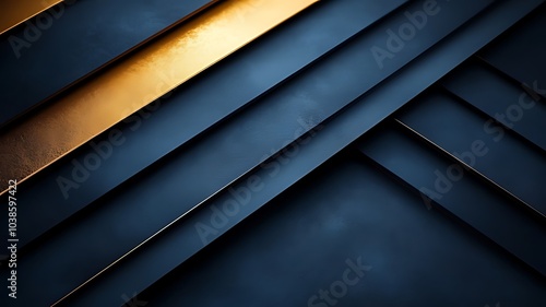 Abstract background with diagonal lines of gold and blue with a dark, shadowed effect.