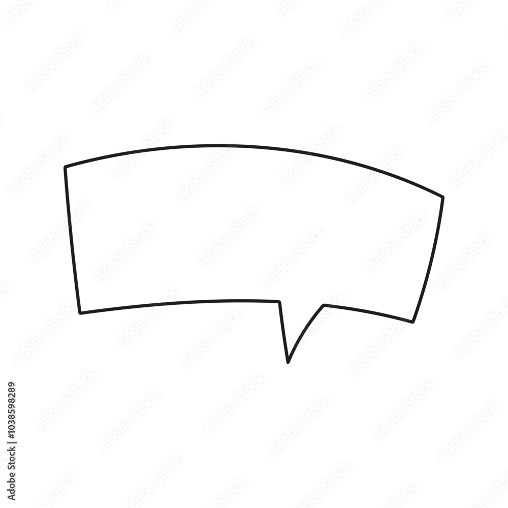 Fototapeta premium Empty speech bubble for message and text. Hand drawn doodle quotes boxes illustration.