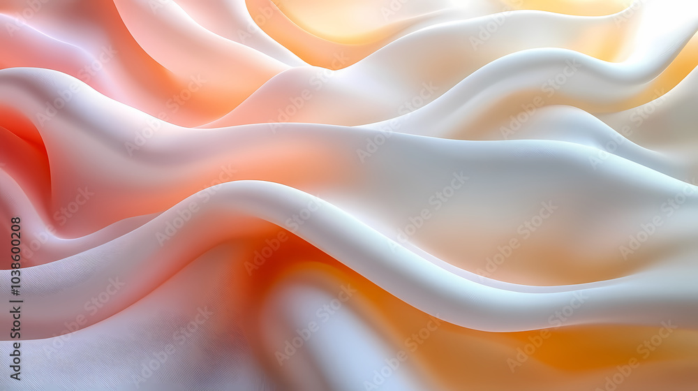 Obraz premium A close-up 3D render of soft flowing fabric gently