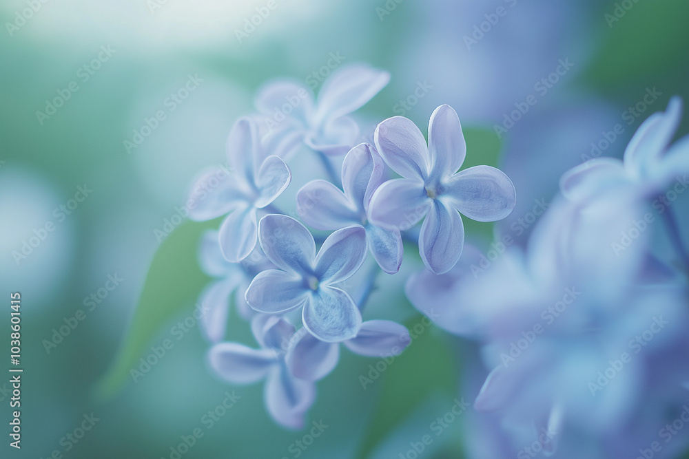 A close-up of delicate lilac blossoms, with their soft purple hues and intricate petals, set against the backdrop of lush green foliage in springtime. A close-up of delicate lilac blossoms, with their soft purple hues and intricate petals, set against the backdrop of lush green foliage in springtime.