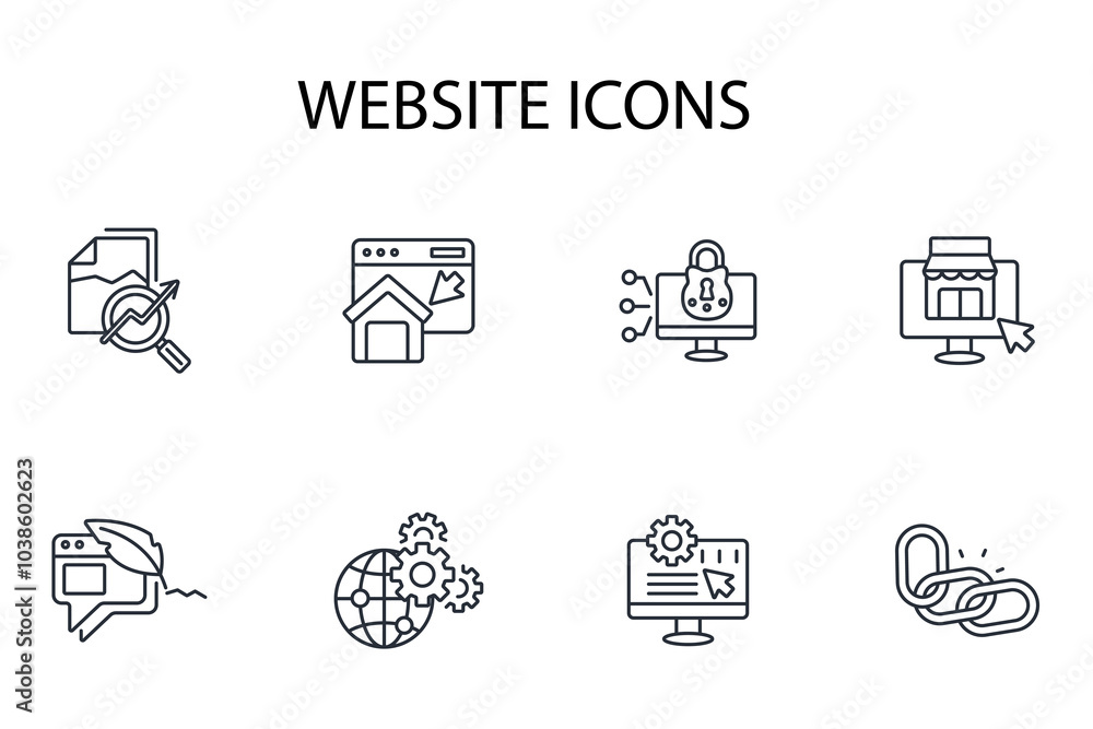 Website icon set.vector.Editable stroke.linear style sign for use web design,logo.Symbol illustration. Website icon set.vector.Editable stroke.linear style sign for use web design,logo.Symbol illustration.