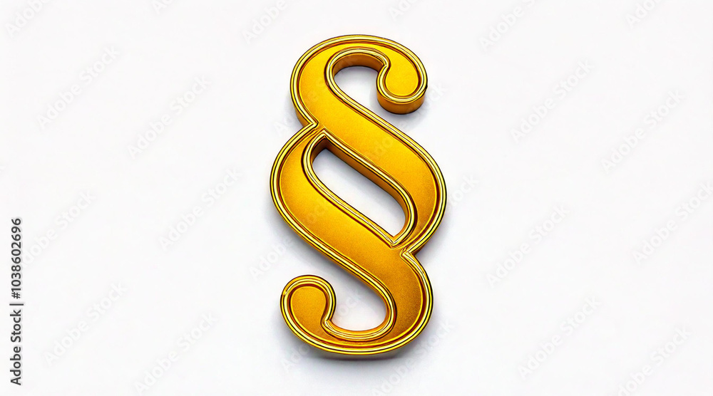 Symbol of Law and Justice - Paragraph / section sign Isolated on White Background.studio shot Symbol of Law and Justice - Paragraph / section sign Isolated on White Background.studio shot