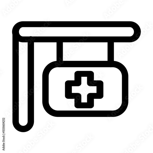 First aid and hospital location - clean and modern pharmacy and medicine icon