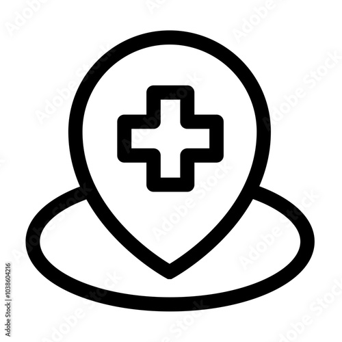 First aid and hospital location - clean and modern pharmacy and medicine icon