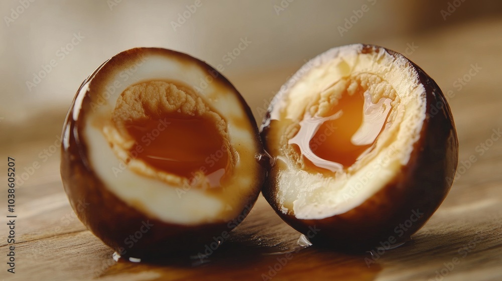 Sliced Soft-Cooked Egg with Gooey Yolks Sliced Soft-Cooked Egg with Gooey Yolks
