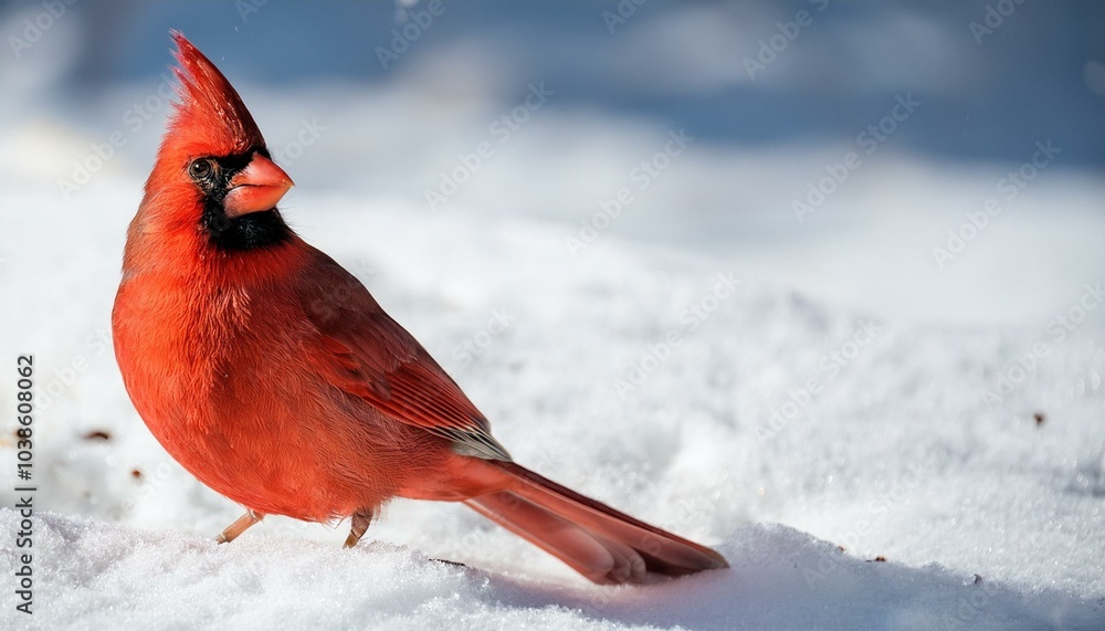 雪景色の中のショウジョウコウカンチョウ(Northern Cardinal in the snowy landscape)
雪景色の中のショウジョウコウカンチョウ(Northern Cardinal in the snowy landscape)