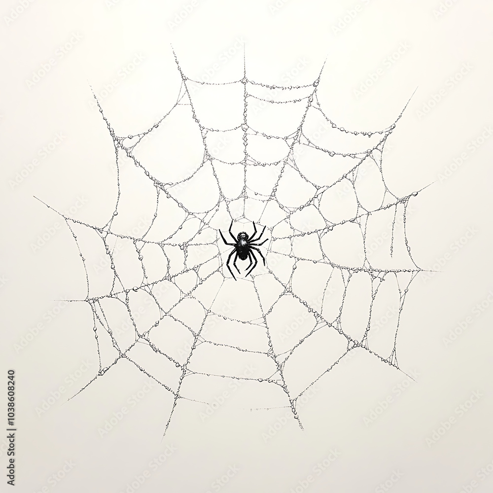 Fototapeta premium Spider web on white background