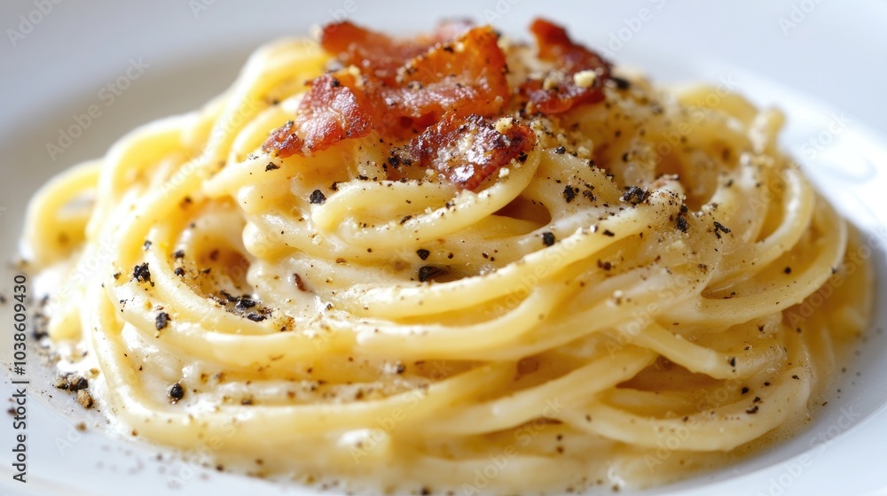 Creamy Pasta Dish with Bacon and Black Pepper Creamy Pasta Dish with Bacon and Black Pepper